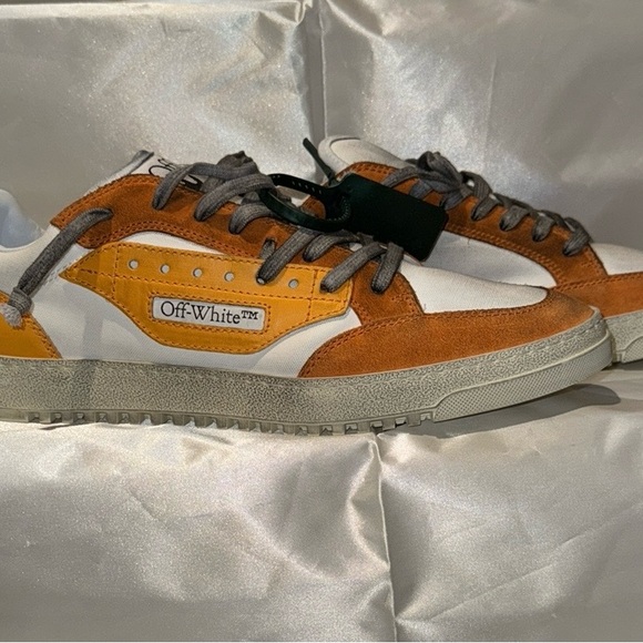 Off-white Virgil Abloh orange white low top sneakers size US 12